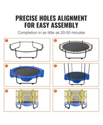 Kids Trampoline, 5 ft (60"), Indoor/Outdoor w/ Enclosure Net, Basketball Hoop & Balls, Ages 3