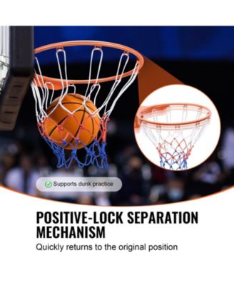 Basketball Rim Replacement, 18", Wall/Door Mount, Heavy-Duty Flex Rim w/ Net, Indoor/Outdoor