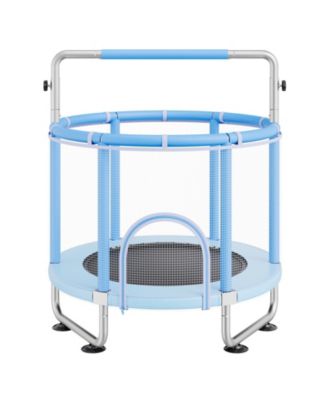 Kids Trampoline, 55" (4.6 ft), Enclosure Net & Basketball Hoop, Indoor/Outdoor, Ages 3