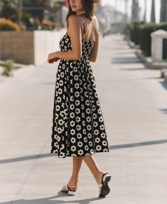 Women's Hazy Daisy Floral Midi Beach Dress