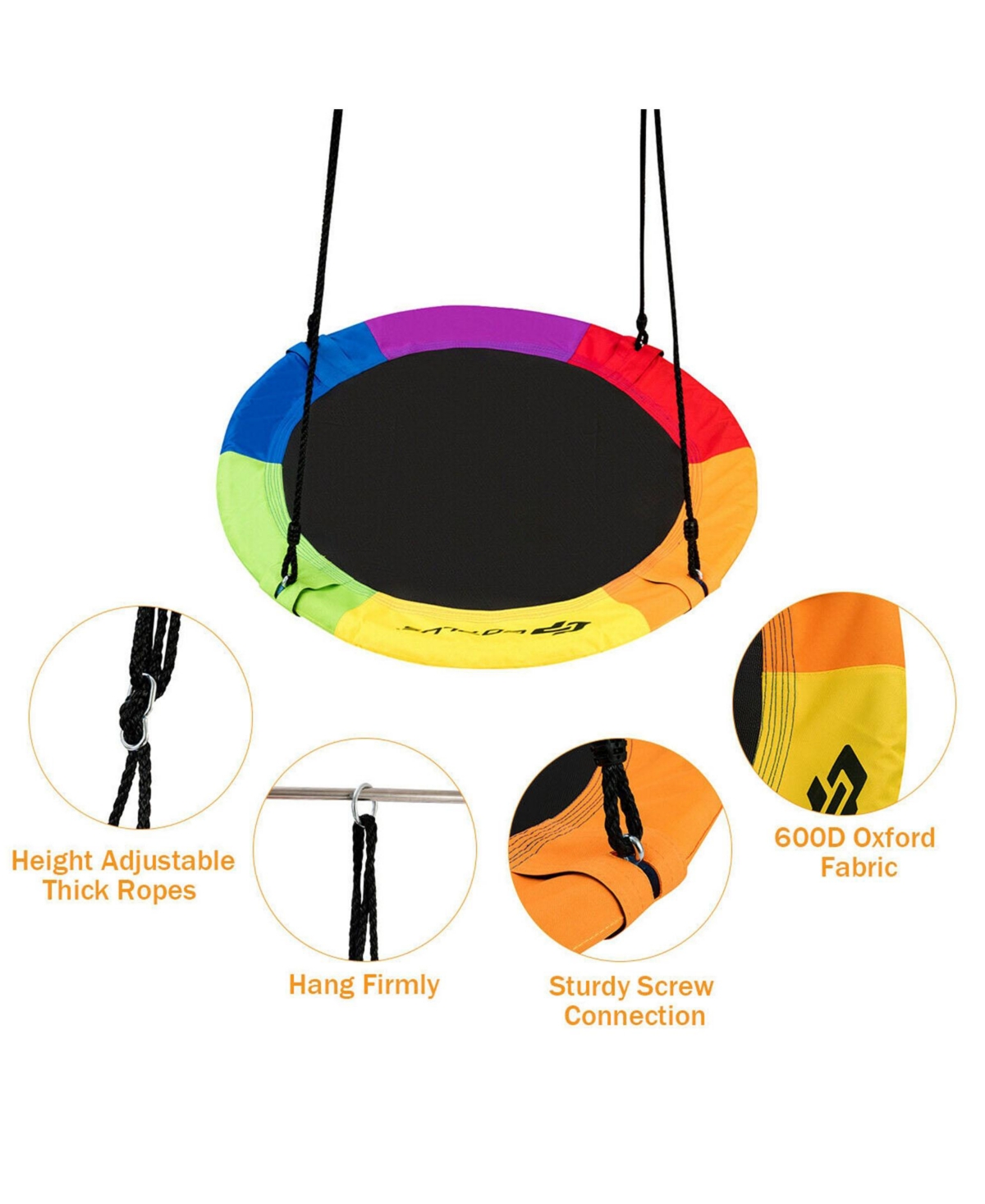 Sugift 40 Inch Flying Saucer Tree Swing Outdoor Play for Kids