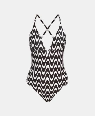 Women's Deep V Neck Crisscross One Piece Swimsuit