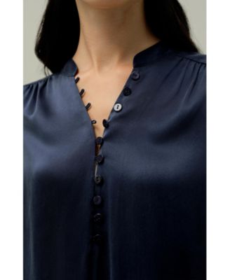 Women's X Melissa Murrell Silk Suede V-Neck Blouse