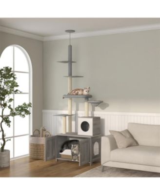 Cat Tree with Litter Box Enclosure