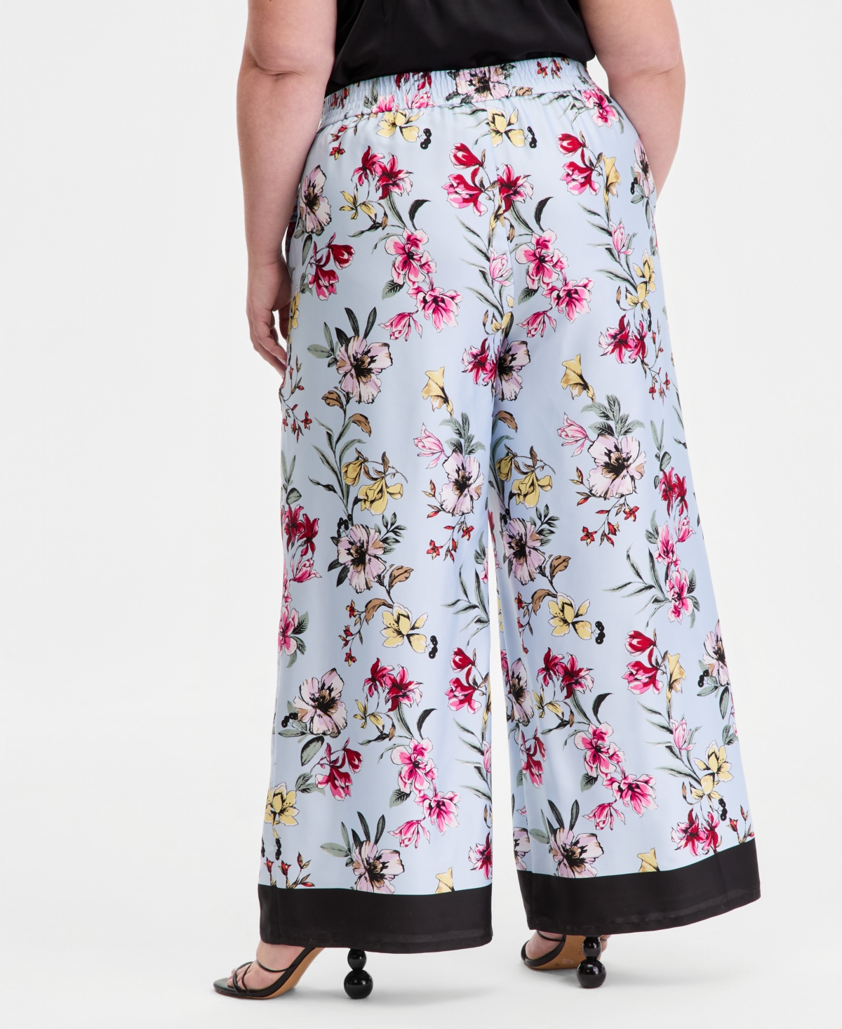 I.n.c. International Concepts Plus Printed Wide-Leg Pull-On Pants, Macy's Exclusive
