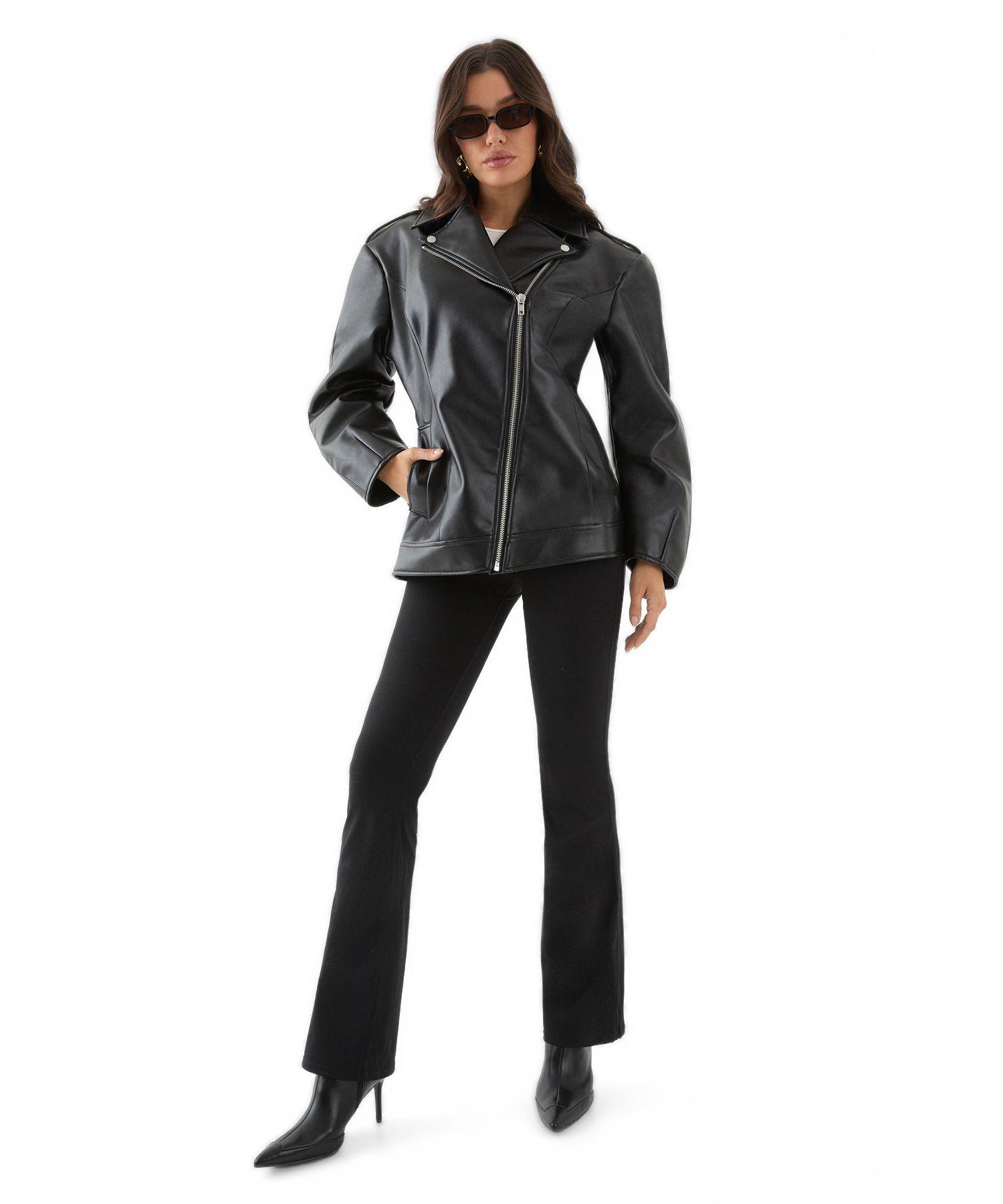 Women's Faux Leather Biker Jacket