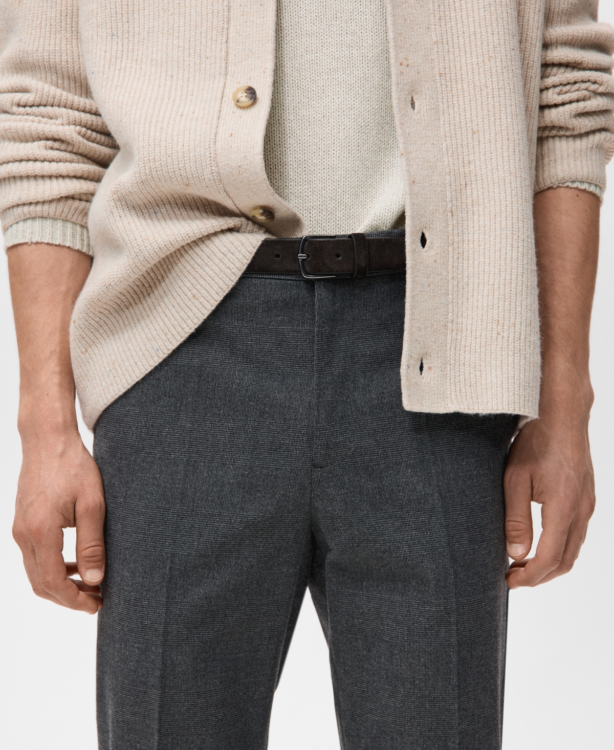 Mango Men's Slim-Fit Flannel Pants