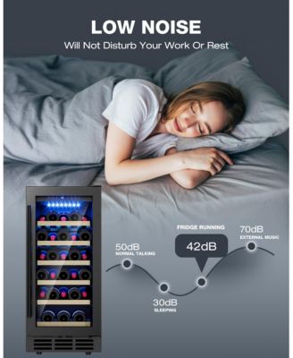 15-in 28Bottles Built-in/Freestanding Indoor Beverage Refrigerator in Black with Glass Door