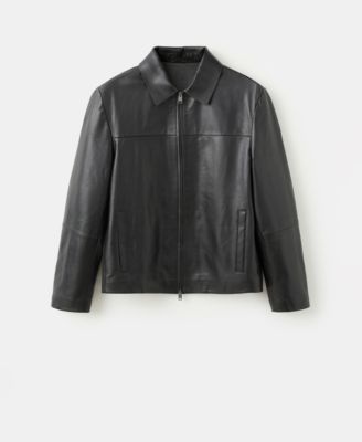 Men's Pockets Leather Jacket
