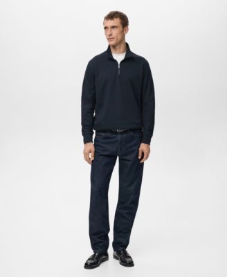 Men's Regular-Fit Zipper-Neck Sweatshirt