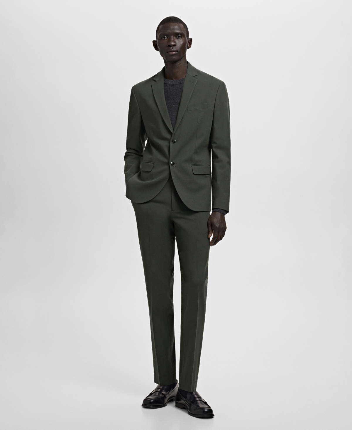 Mango Men's Stretch Fabric Super Slim-Fit Suit Pants