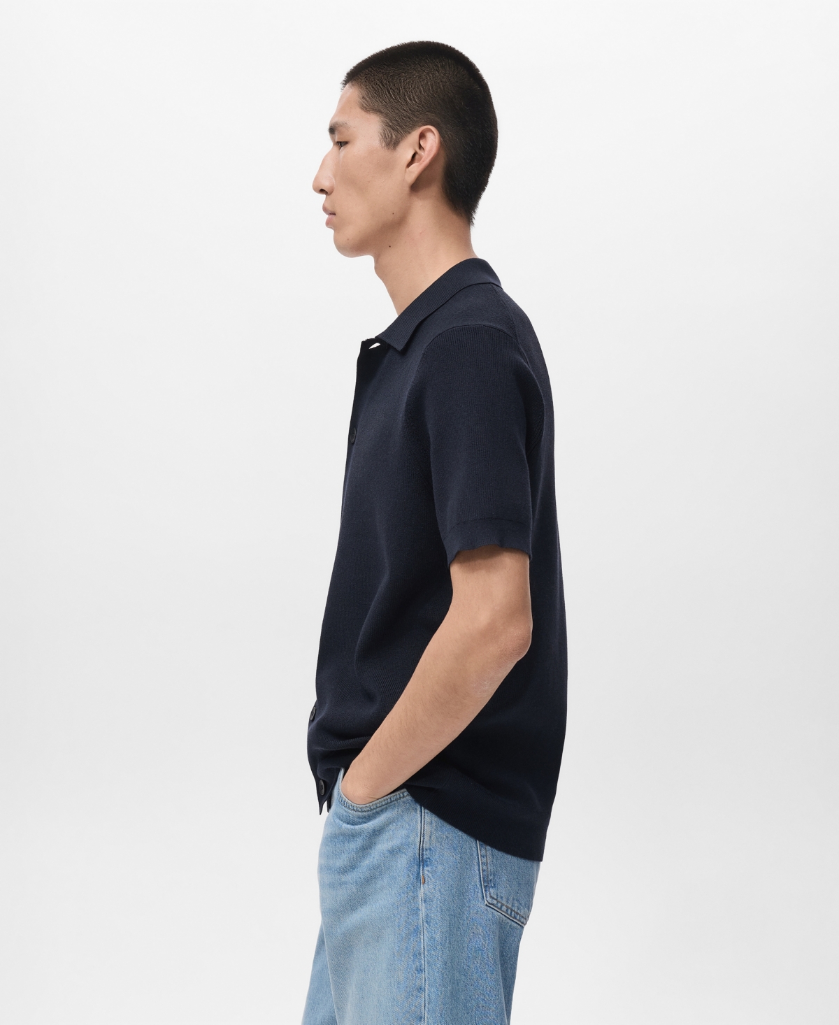 Mango Men's Cotton Knit Shirt