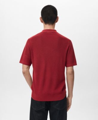Men's Structured Cotton Knitted Polo Shirt