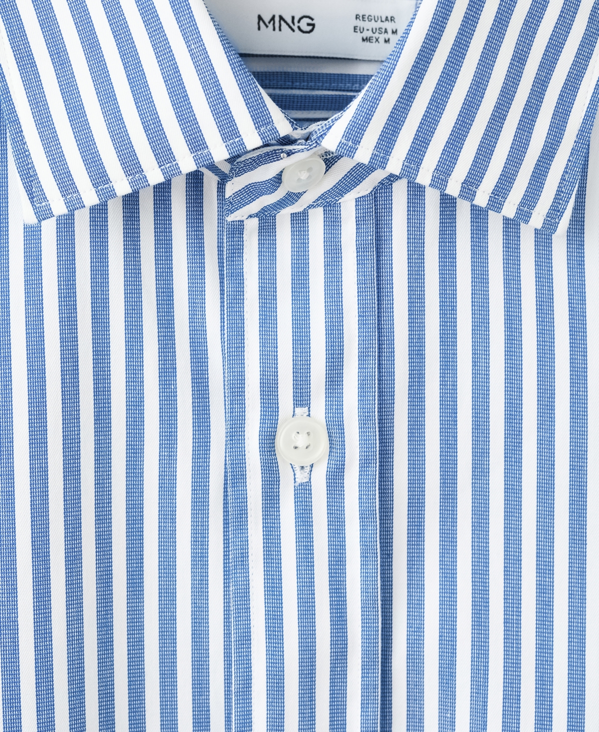 Mango Men's Regular Fit Striped Cotton Shirt