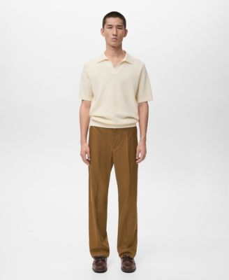 Men's Short-Sleeve Knitted Polo Shirt