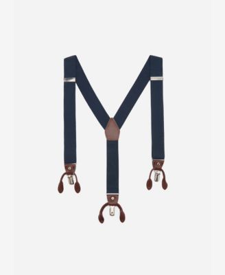 Men's Leather Details Adjustable Elastic Suspenders