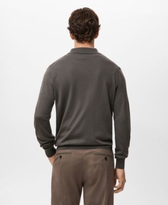 Men's Merino Wool Polo Sweater