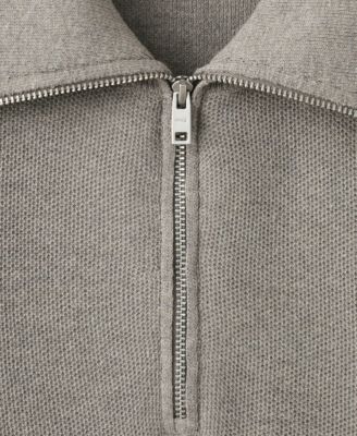 Men's Zipper Collar Microstructure Sweater