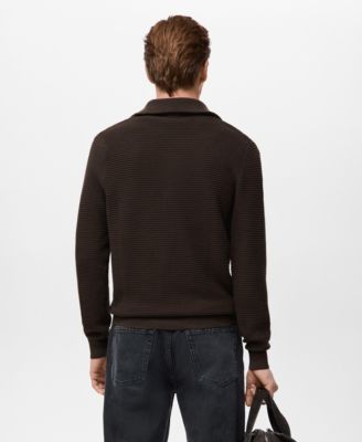 Men's Zip Structured Knitted Cardigan