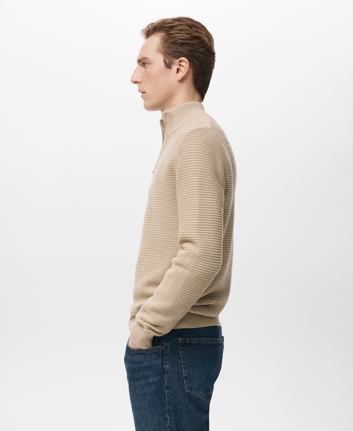 Mango Men's Cotton Structured Sweater