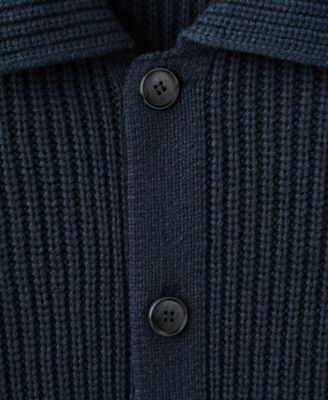 Men's Structured Wool-Blend Cardigan