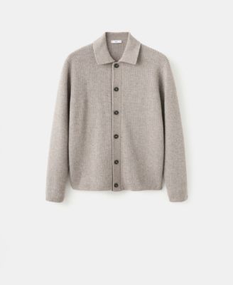 Men's Ribbed Knit Cardigan Sweater