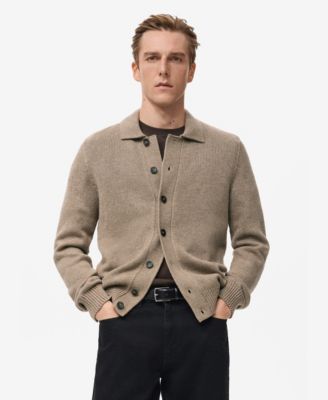Men's Knitted Wool Blend Cardigan