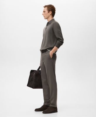 Men's Pleated Slim-Fit Pants