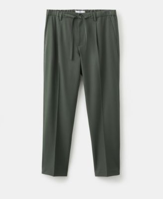 Men's Regular Fit Cord Pleated Pants