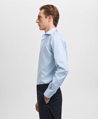 Men's Striped-Print Slim-Fit Dress Shirt