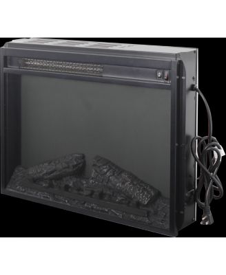 23 inch Electric Fireplace Insert Heater with Log Set & Realistic Flame, Overheating Protection without Control