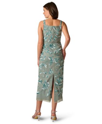 Women's Beaded Mesh Slim Column Dress