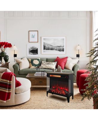 24 inch three sided glass electric fireplace with feet