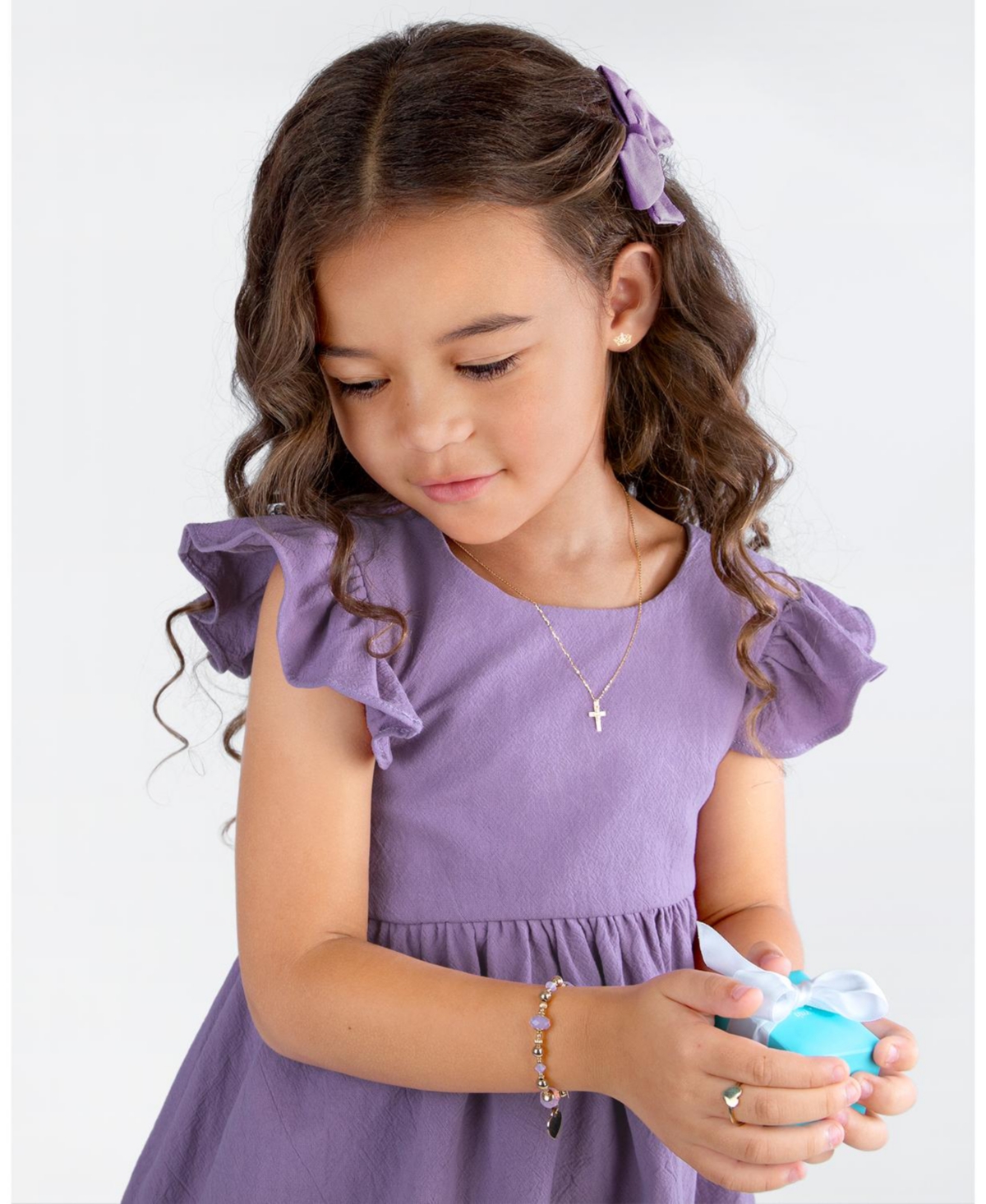 Tiny Blessings Children's 14K Gold Pure Faith Cross Girls' 12-14" Necklace