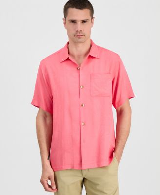 Men's Coastal La Mer Short-Sleeve Island Floral Jacquard Shirt