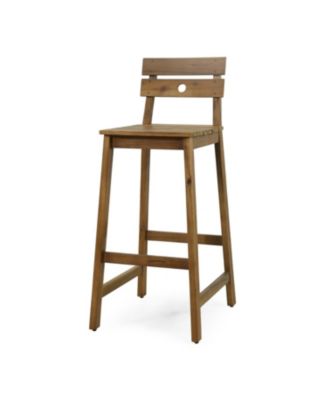 Acacia Wood Bar Stools (Set of 2) - Outdoor/Indoor