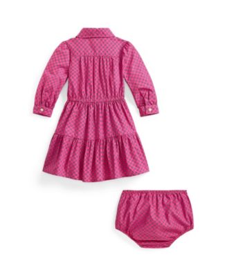 Baby Girls' Floral Printed Dress & Diaper Cover, 2-Piece Set