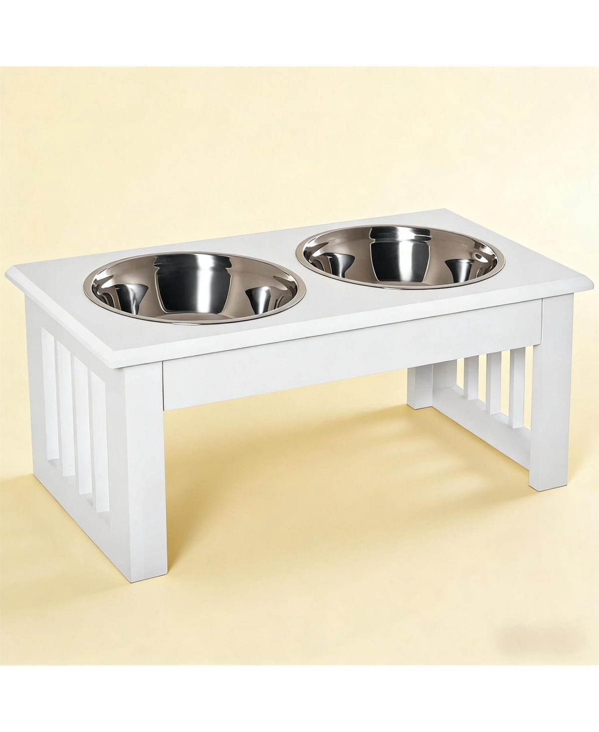 Aostirmotor 17.3 in. Dog Bowls Pet Food Bowl Stand in White