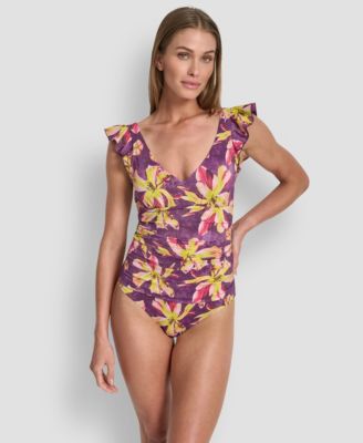 Women's Ruffled Underwire One-Piece Swimsuit
