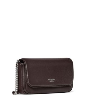 Ava Small Pebbled Leather Flap Chain Wallet