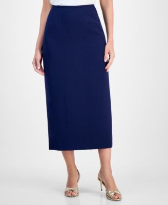 Women's Stretch Crepe Column Midi Skirt