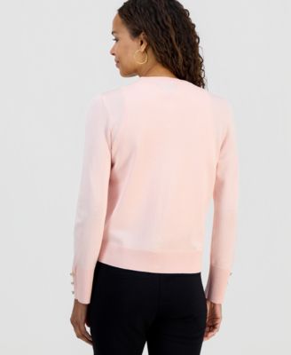 Petite Solid Cropped Cardigan