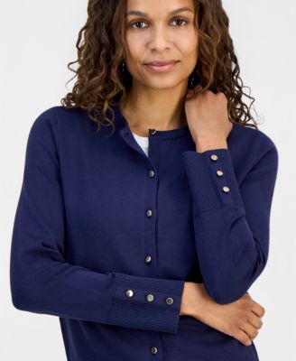 Petite Solid Cropped Cardigan