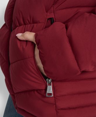 Women's Chevron-Quilted Full-Zip Puffer Jacket