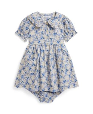 Baby Girls' Blueberry Collared Shirt Dress and Bloomers, 2-Piece Set