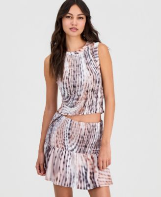 Women's Claire Floral-Print Cropped Smocked Top