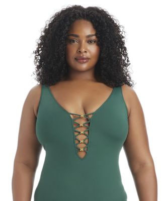 Plus Size Lets Get Knotty Full Coverage One-Piece Swimsuit