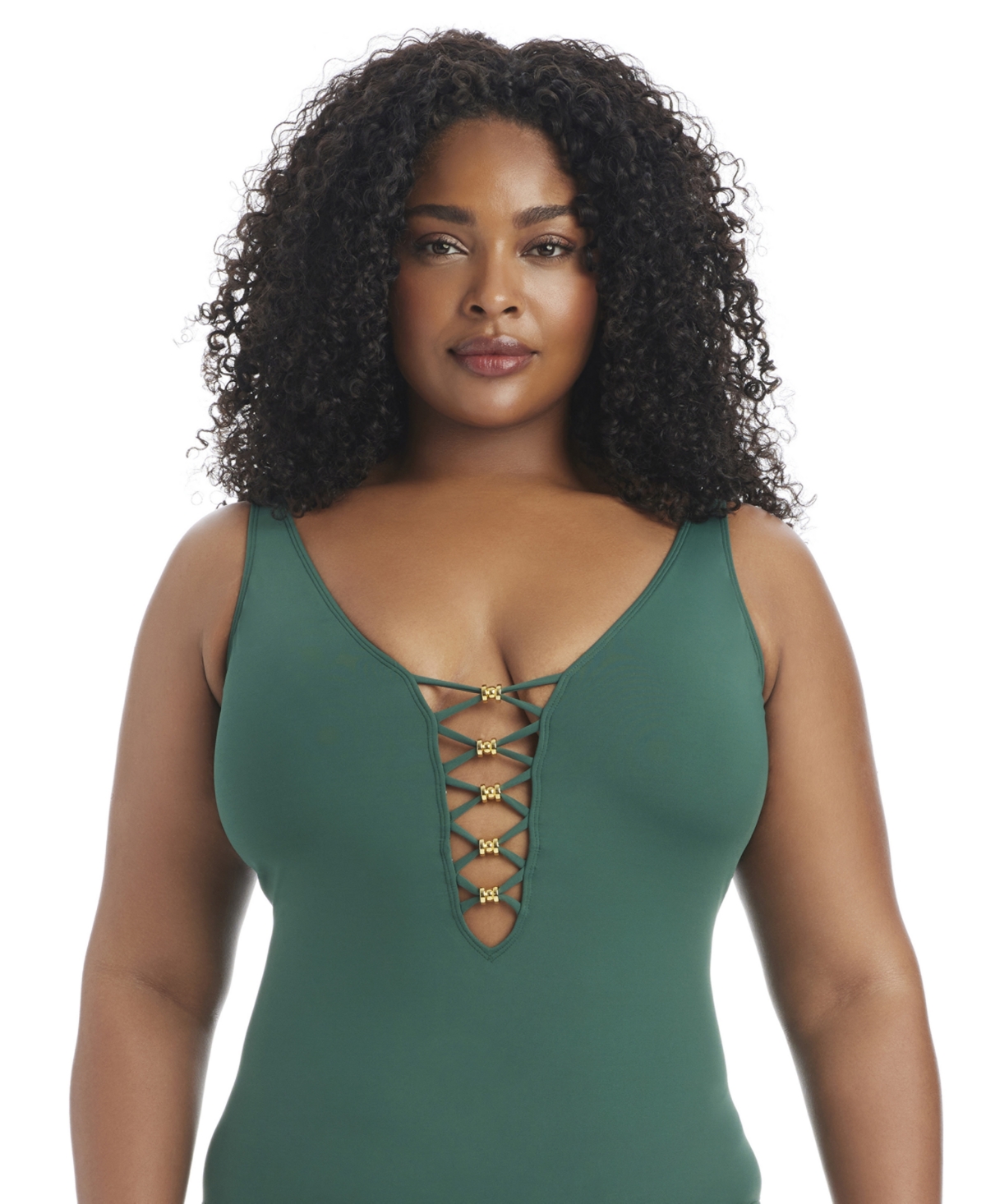 Bleu by Rod Beattie Plus Lets Get Knotty Full Coverage One-Piece Swimsuit