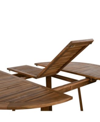 5-Piece Extendable Wooden Patio Dining Set