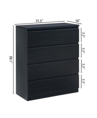 Black 4-Drawer Modern Dresser